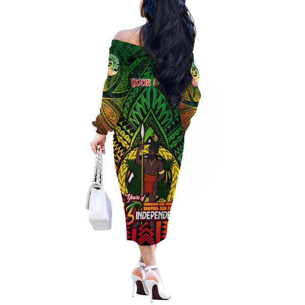 Vanuatu 45th Independence Anniversary Off The Shoulder Long Sleeve ...
