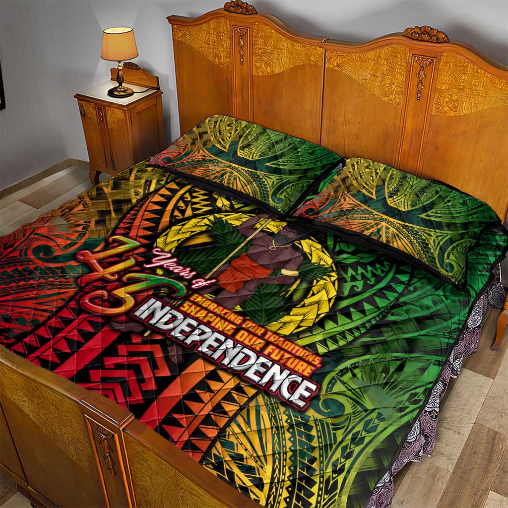 Vanuatu 45th Independence Anniversary Quilt Bed Set Embracing Our Traditions Shaping Our Future
