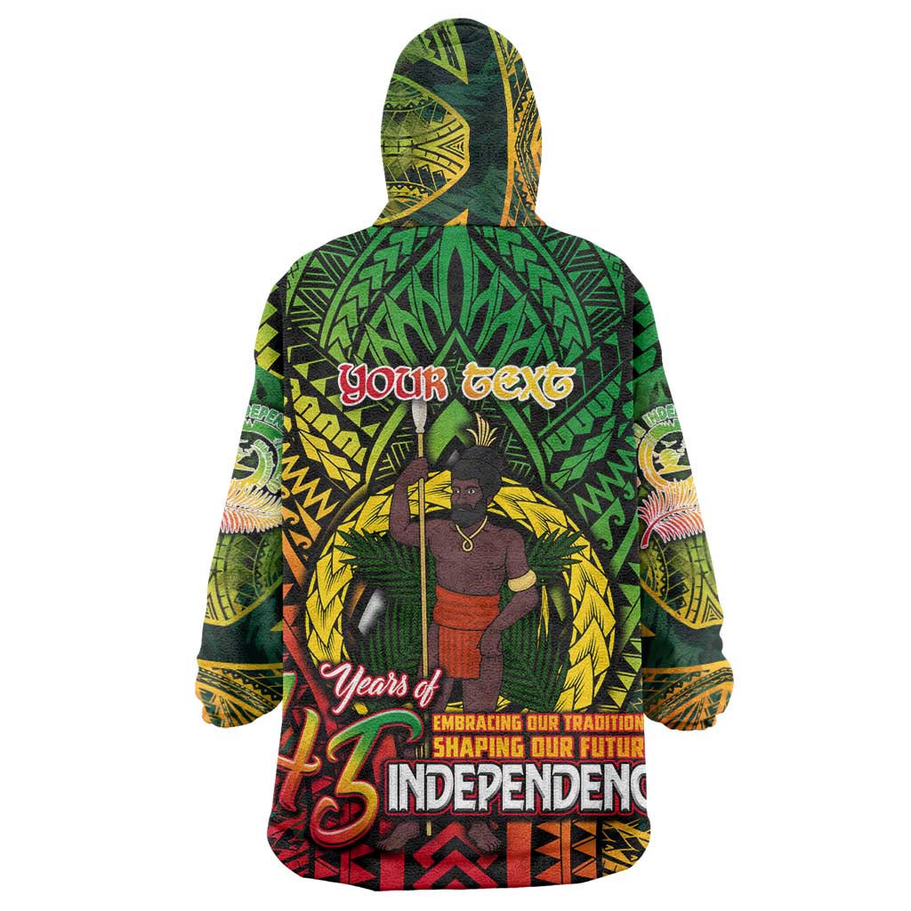 Vanuatu 45th Independence Anniversary Wearable Blanket Hoodie Embracing Our Traditions Shaping Our Future