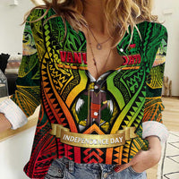 Vanuatu 45th Independence Anniversary Women Casual Shirt Embracing Our Traditions Shaping Our Future
