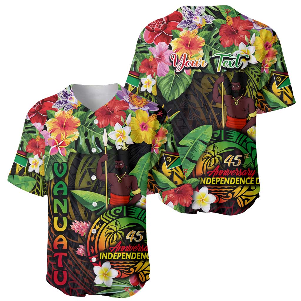 45th Anniversary of Freedom Vanuatu Baseball Jersey Island Pride Cultural Power Pacific Unity