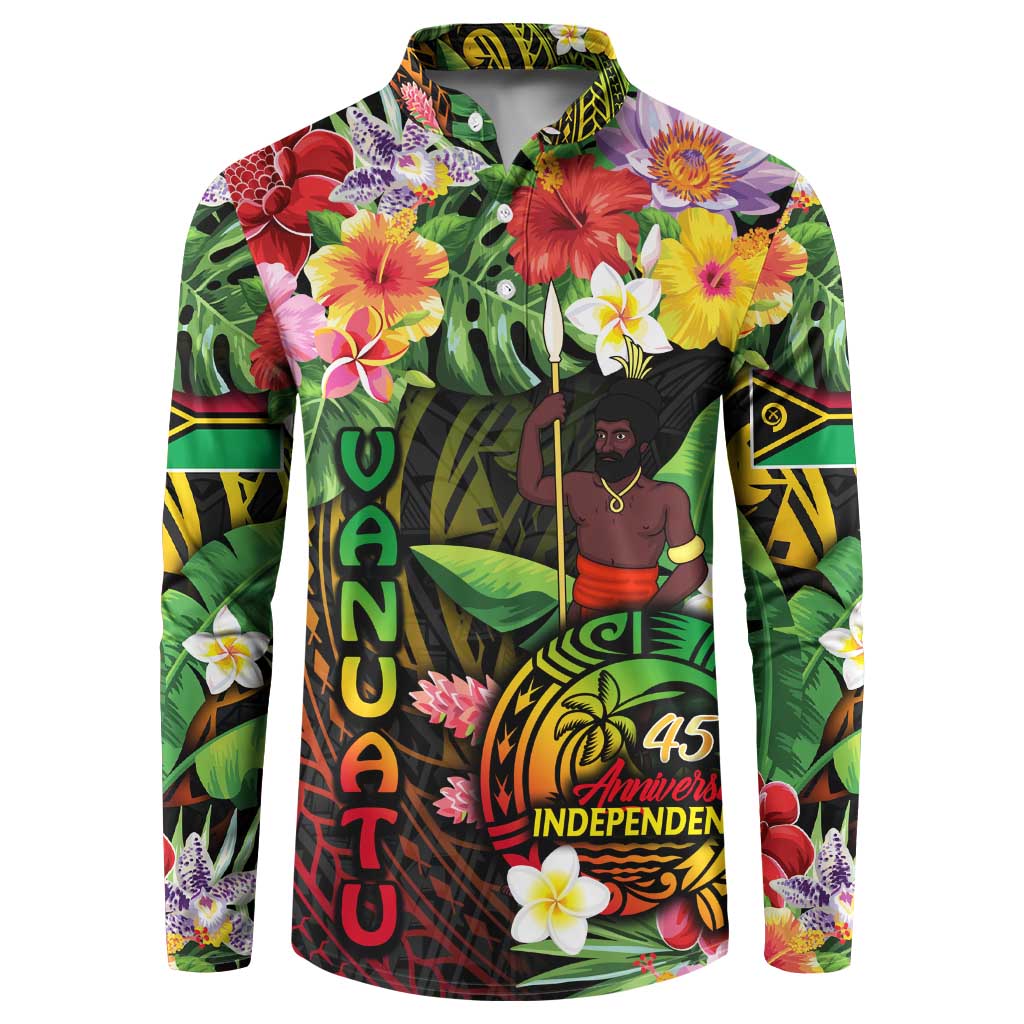 45th Anniversary of Freedom Vanuatu Button Sweatshirt Island Pride Cultural Power Pacific Unity