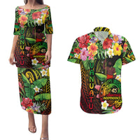 45th Anniversary of Freedom Vanuatu Couples Matching Puletasi and Hawaiian Shirt Island Pride Cultural Power Pacific Unity
