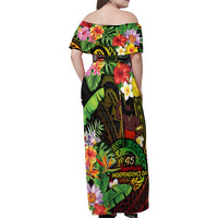 45th Anniversary of Freedom Vanuatu Family Matching Off Shoulder Maxi Dress and Hawaiian Shirt Island Pride Cultural Power Pacific Unity