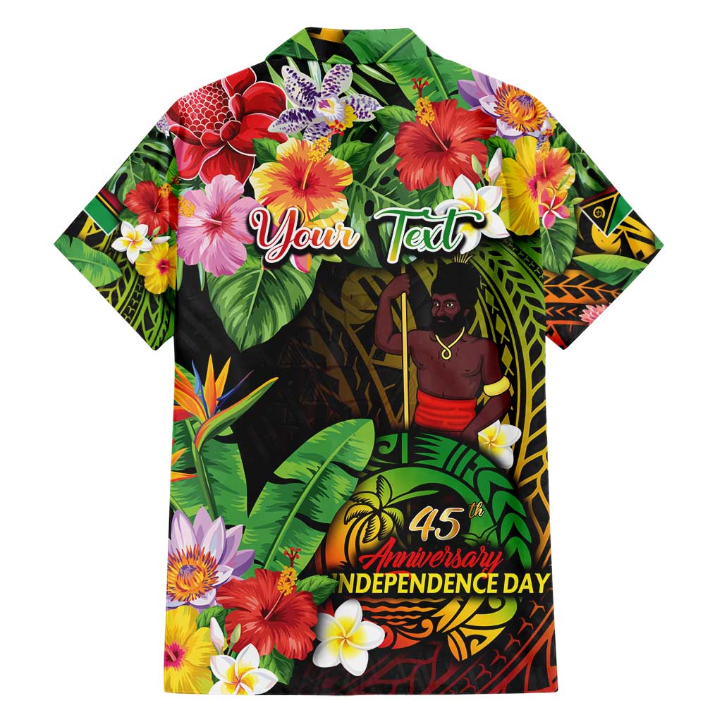 45th Anniversary of Freedom Vanuatu Family Matching Short Sleeve Bodycon Dress and Hawaiian Shirt Island Pride Cultural Power Pacific Unity