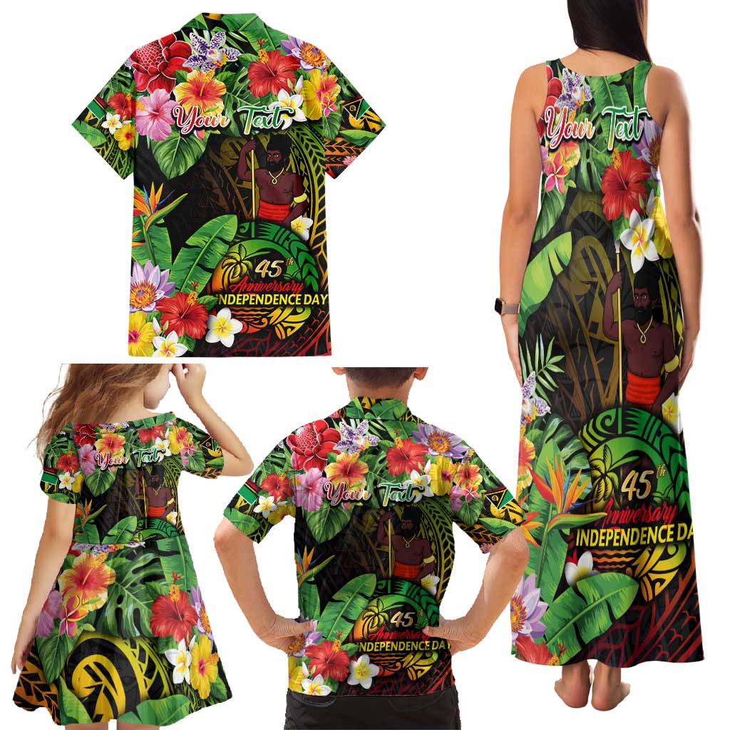 45th Anniversary of Freedom Vanuatu Family Matching Tank Maxi Dress and Hawaiian Shirt Island Pride Cultural Power Pacific Unity