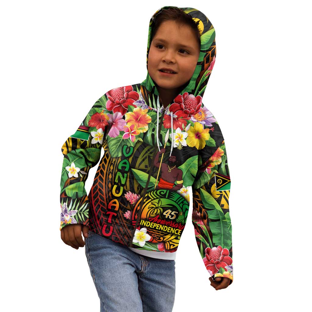 45th Anniversary of Freedom Vanuatu Kid Hoodie Island Pride Cultural Power Pacific Unity