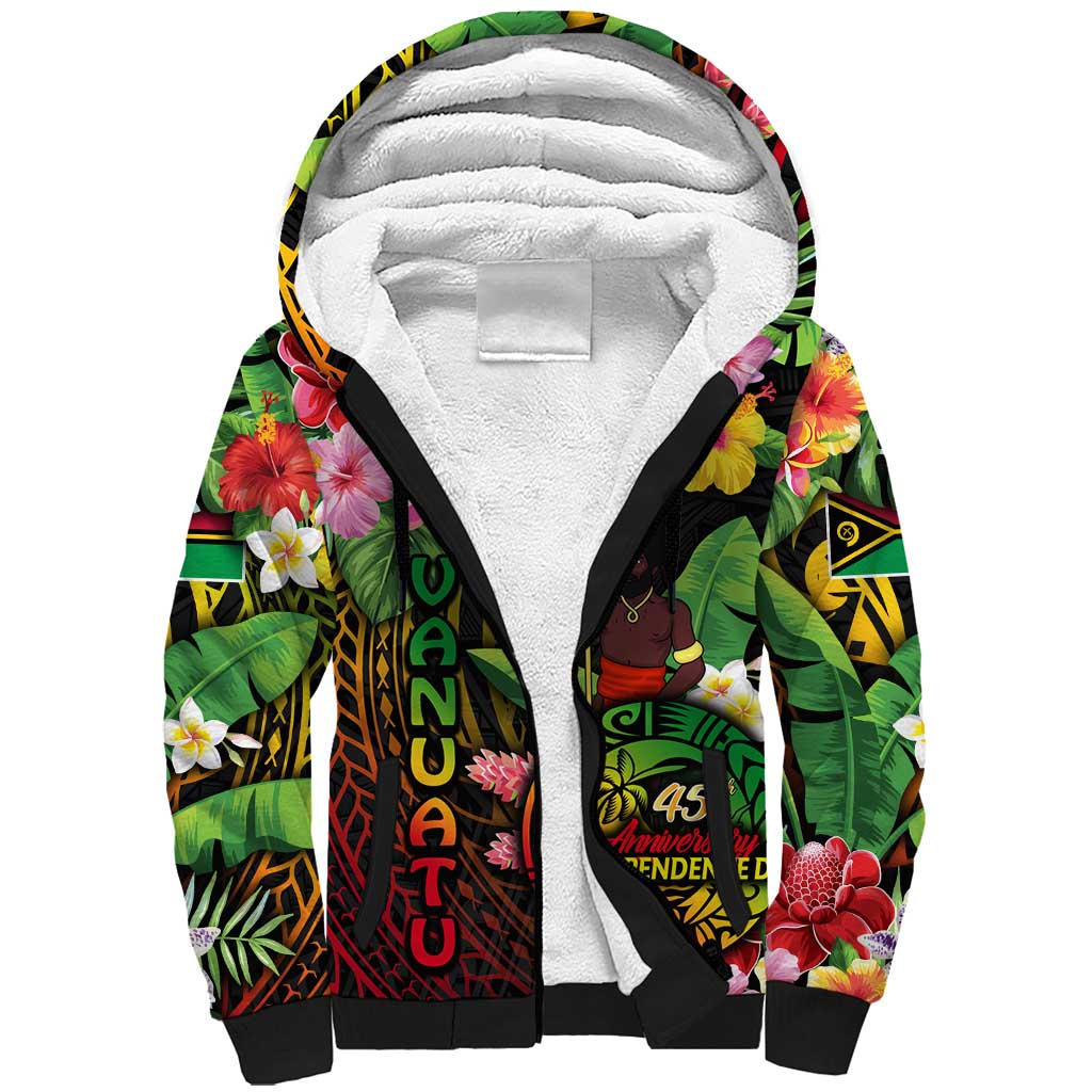 45th Anniversary of Freedom Vanuatu Sherpa Hoodie Island Pride Cultural Power Pacific Unity