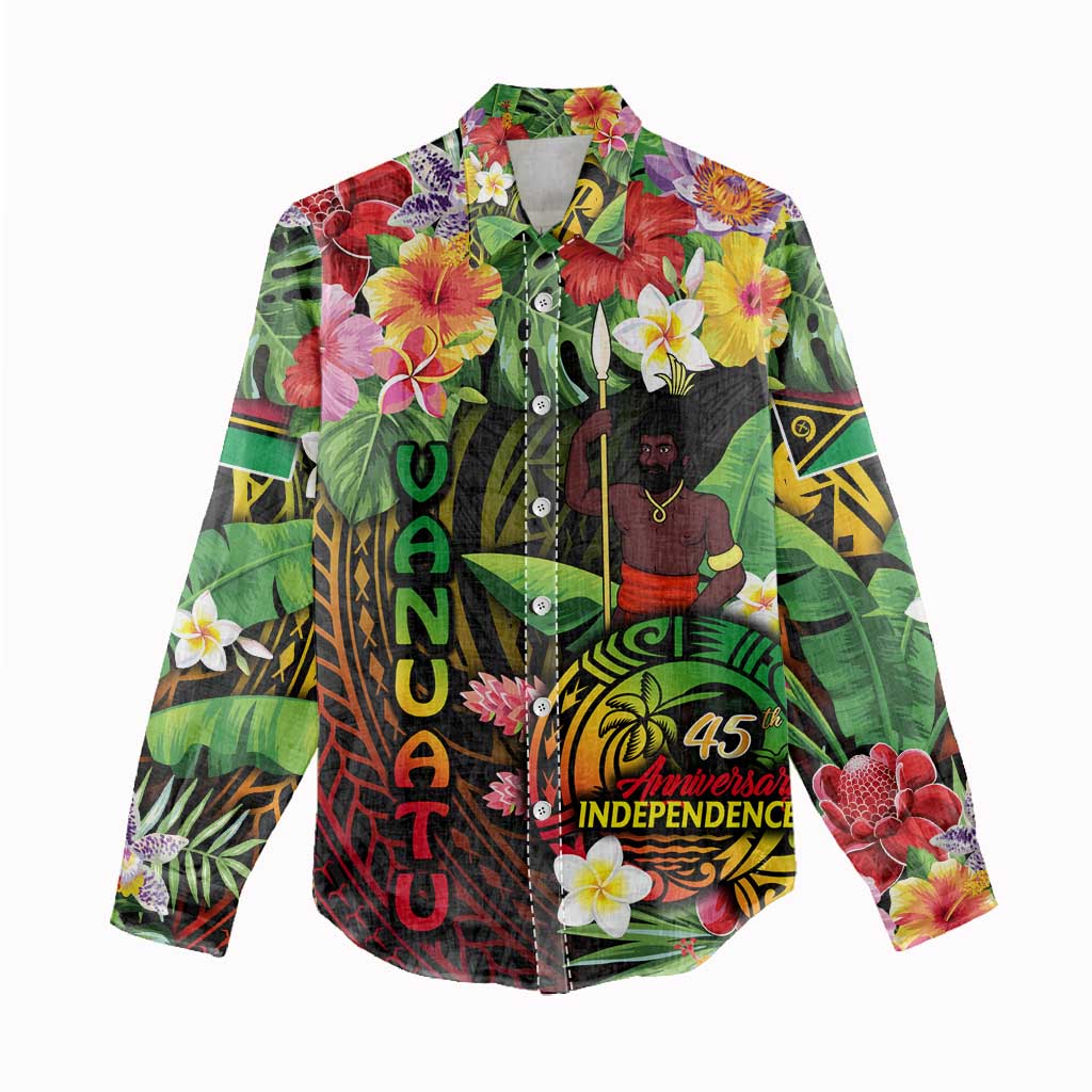 45th Anniversary of Freedom Vanuatu Women Casual Shirt Island Pride Cultural Power Pacific Unity