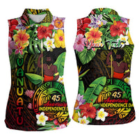 45th Anniversary of Freedom Vanuatu Women Sleeveless Polo Shirt Island Pride Cultural Power Pacific Unity