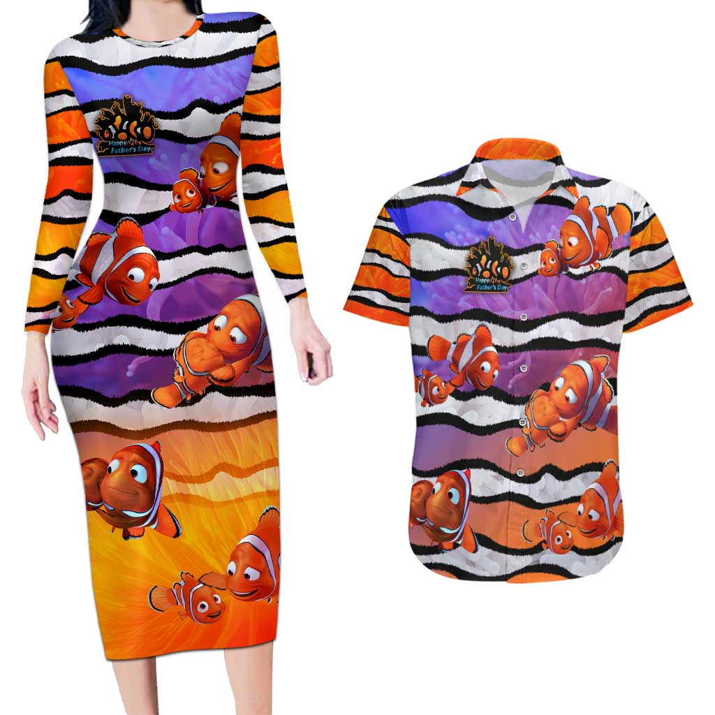 The Ocean Best Dad Couples Matching Long Sleeve Bodycon Dress and Hawaiian Shirt Like Marlin Happy Fathers Day To a True Hero - Polynesian Pride