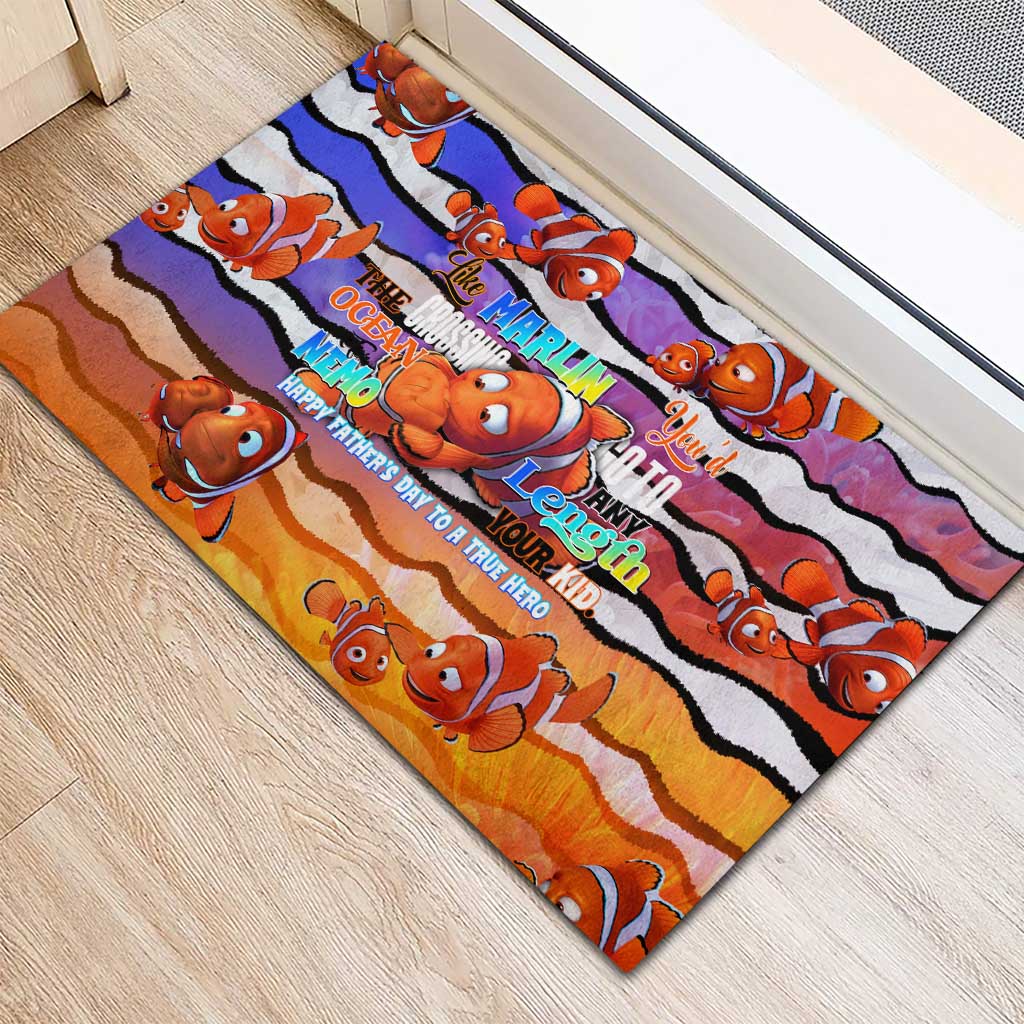 The Ocean Best Dad Rubber Doormat Like Marlin Happy Fathers Day To a True Hero - Polynesian Pride