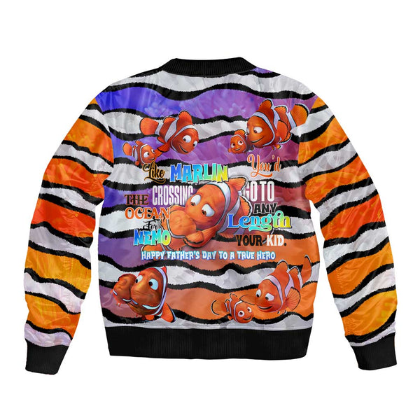 The Ocean Best Dad Sleeve Zip Bomber Jacket Like Marlin Happy Fathers ...
