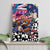 Kiwi New Zealand Rugby Canvas Wall Art Kiwis Mascot Tropical Pattern
