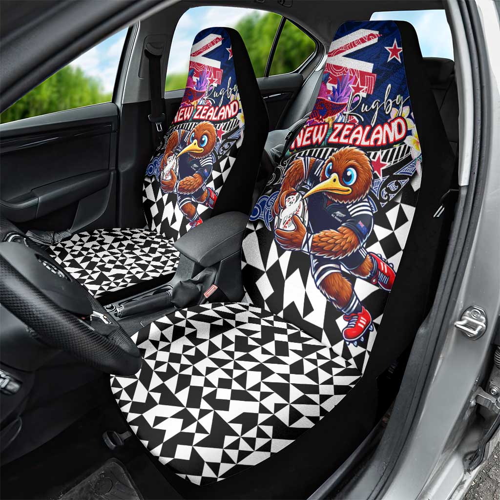 Kiwi New Zealand Rugby Car Seat Cover Kiwis Mascot Tropical Pattern
