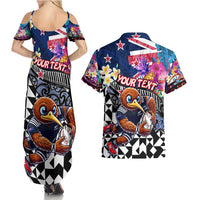 Personalized Kiwi New Zealand Rugby Couples Matching Summer Maxi Dress and Hawaiian Shirt Kiwis Mascot Tropical Pattern