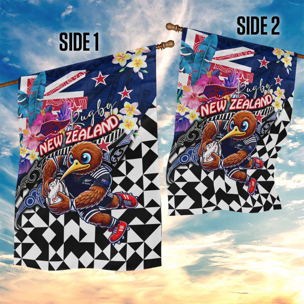 Kiwi New Zealand Rugby Garden Flag Kiwis Mascot Tropical Pattern