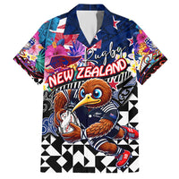 Personalized Kiwi New Zealand Rugby Hawaiian Shirt Kiwis Mascot Tropical Pattern