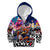 Personalized Kiwi New Zealand Rugby Kid Hoodie Kiwis Mascot Tropical Pattern