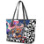 Kiwi New Zealand Rugby Leather Tote Bag Kiwis Mascot Tropical Pattern