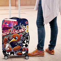Kiwi New Zealand Rugby Luggage Cover Kiwis Mascot Tropical Pattern