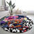 Kiwi New Zealand Rugby Round Carpet Kiwis Mascot Tropical Pattern