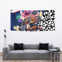 Kiwi New Zealand Rugby Tapestry Kiwis Mascot Tropical Pattern