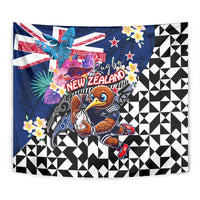Kiwi New Zealand Rugby Tapestry Kiwis Mascot Tropical Pattern
