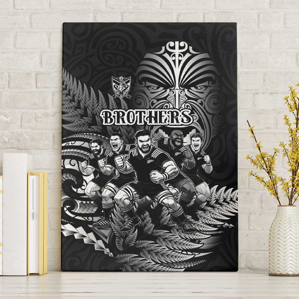 All Black Brothers Rugby Canvas Wall Art New Zealand Maori Haka