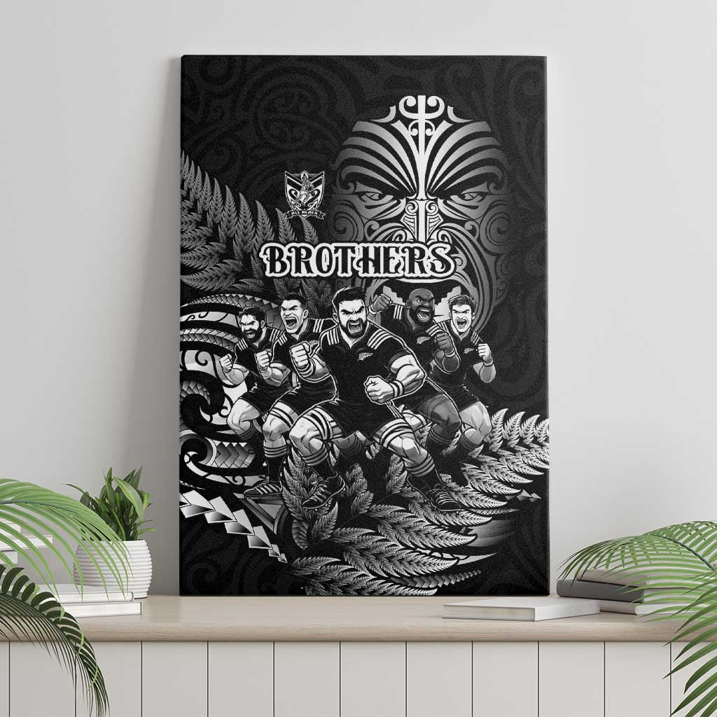 All Black Brothers Rugby Canvas Wall Art New Zealand Maori Haka
