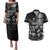 Personalized All Black Brothers Rugby Couples Matching Puletasi and Hawaiian Shirt New Zealand Maori Haka