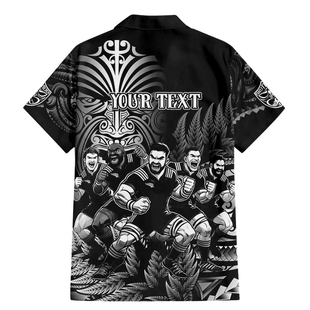 Personalized All Black Brothers Rugby Family Matching Mermaid Dress and Hawaiian Shirt New Zealand Maori Haka