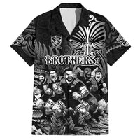 Personalized All Black Brothers Rugby Family Matching Tank Maxi Dress and Hawaiian Shirt New Zealand Maori Haka