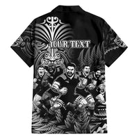 Personalized All Black Brothers Rugby Family Matching Tank Maxi Dress and Hawaiian Shirt New Zealand Maori Haka