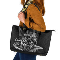 All Black Brothers Rugby Leather Tote Bag New Zealand Maori Haka