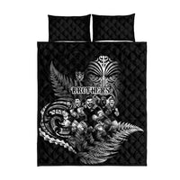 All Black Brothers Rugby Quilt Bed Set New Zealand Maori Haka
