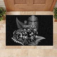 All Black Brothers Rugby Rubber Doormat New Zealand Maori Haka