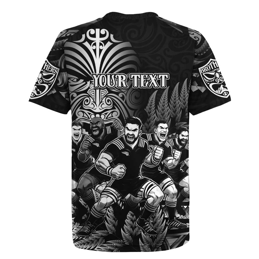 Personalized All Black Brothers Rugby Rugby Jersey New Zealand Maori Haka