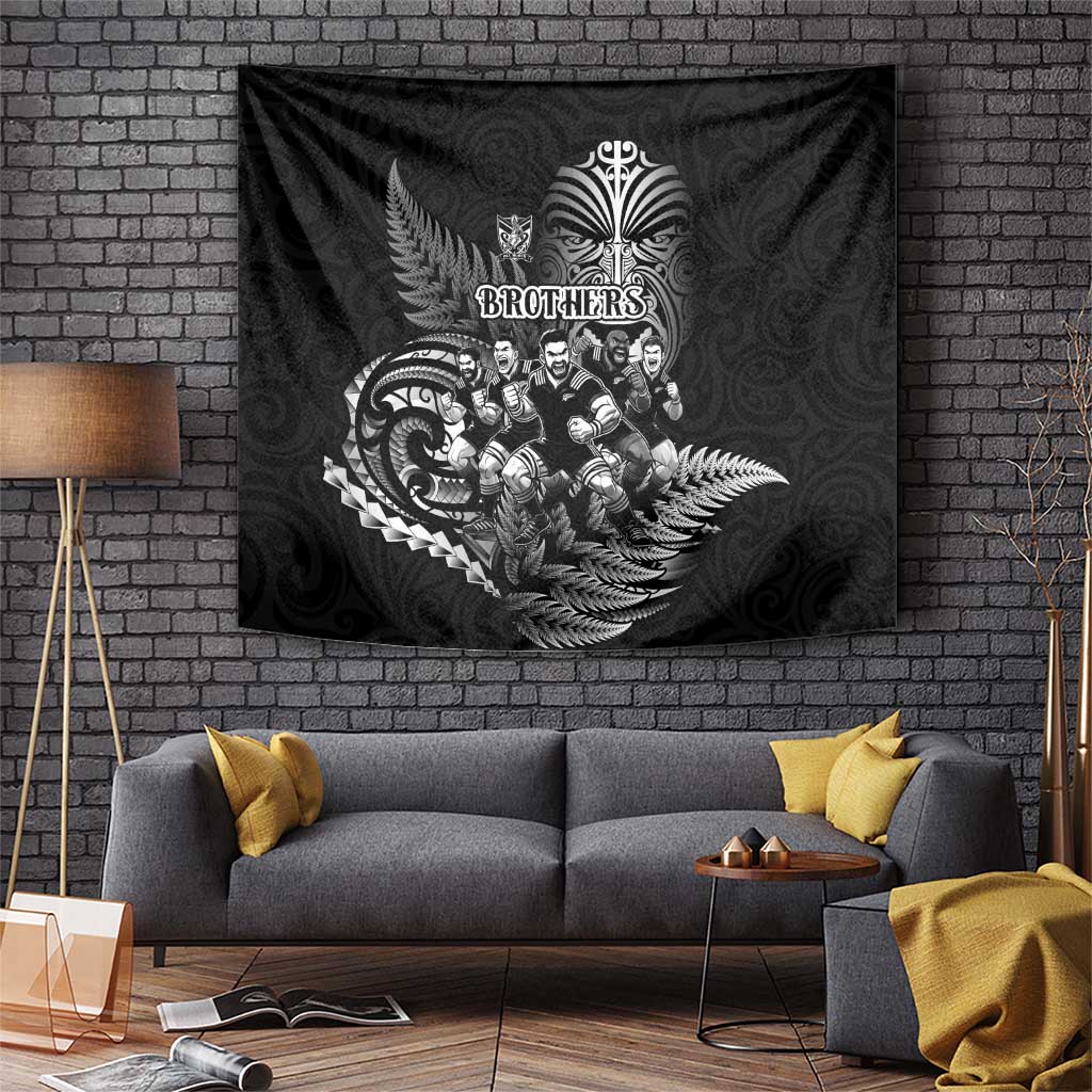 All Black Brothers Rugby Tapestry New Zealand Maori Haka