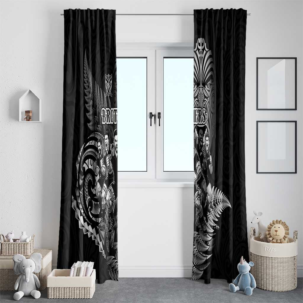 All Black Brothers Rugby Window Curtain New Zealand Maori Haka
