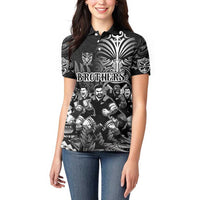 Personalized All Black Brothers Rugby Women Polo Shirt New Zealand Maori Haka