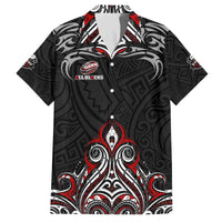All Black NZL Rugby Champions Family Matching Off The Shoulder Long Sleeve Dress and Hawaiian Shirt Maori Warrior