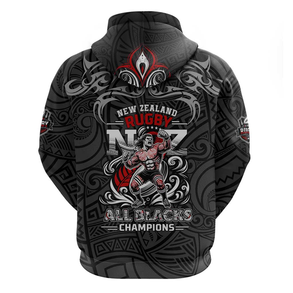 All Black NZL Rugby Champions Hoodie Maori Warrior
