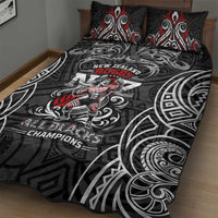 All Black NZL Rugby Champions Quilt Bed Set Maori Warrior