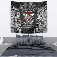 All Black NZL Rugby Champions Tapestry Maori Warrior