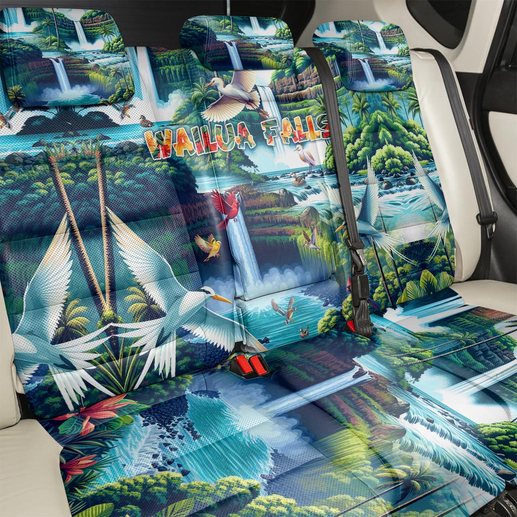 Wailua Falls Hawaii Back Car Seat Cover Kauai Natural Beauty DT02 - Polynesian Pride