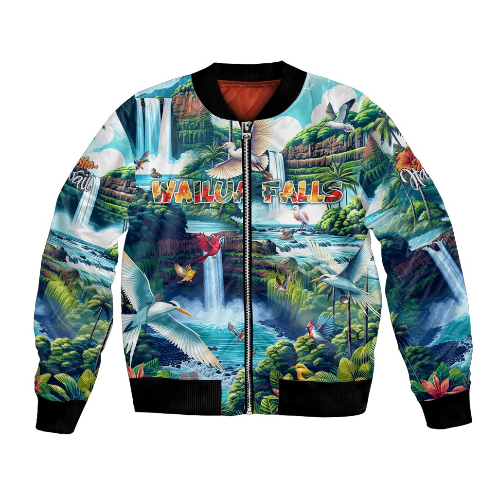 Wailua Falls Hawaii Bomber Jacket Kauai Natural Beauty