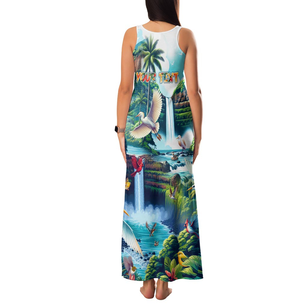 Wailua Falls Hawaii Family Matching Tank Maxi Dress and Hawaiian Shirt Kauai Natural Beauty