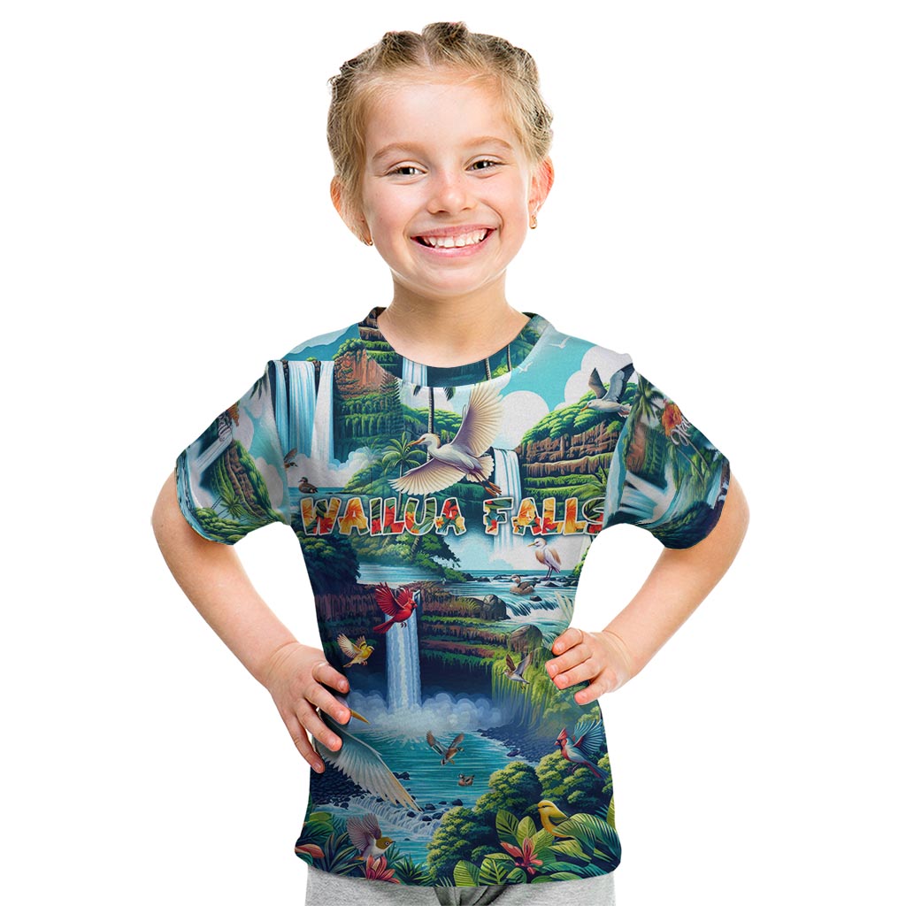 Wailua Falls Hawaii Kid T Shirt Kauai Natural Beauty