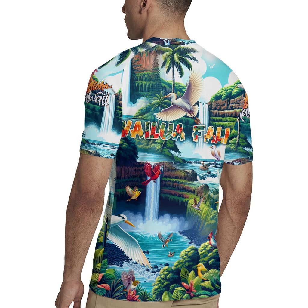 Wailua Falls Hawaii Rugby Jersey Kauai Natural Beauty